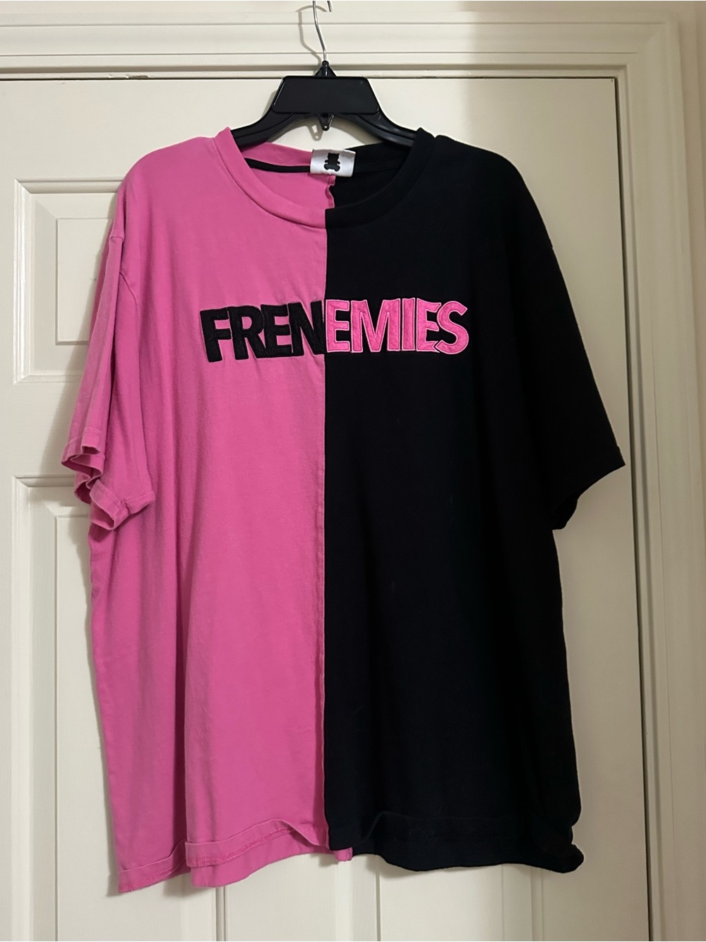 FRENEMIES Split Pink & Black Graphic Tee - Teddy Fresh